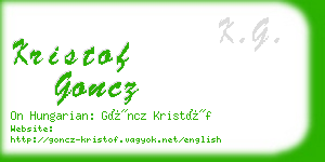 kristof goncz business card